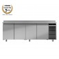 Liehberrr - Table INOX réfrigérée, 4 portes