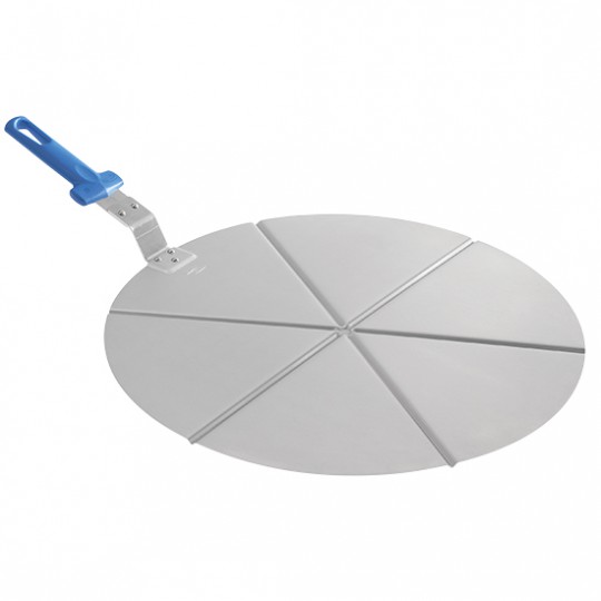 Plateau porte-pizza avec manche et guide pour couper en 6 morceaux, ø 450 mm