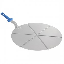 Plateau porte-pizza avec manche et guide pour couper en 6 morceaux, ø 500 mm