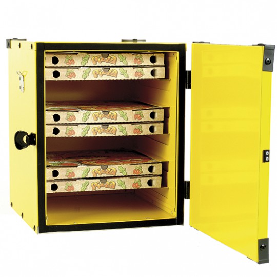Box isolé rigide pour transport pizza, capacité 2 sacs ou 8 boîtes