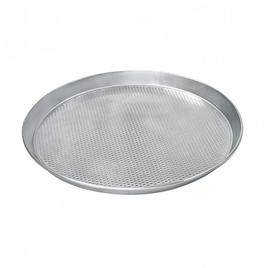 Plaque ronde pour pizzas ø 360 mm en aluminium, perforé ø 3 mm