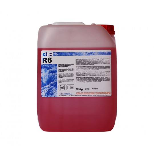 Additif de rinçage alcalin, convient pour toutes les duretés d’eau , bidon de 10 litres