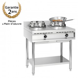 Wok à gaz GWH2, 2 brûleurs à 11.5 kW