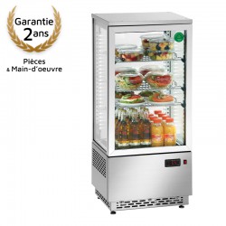 Mini vitrine réfrigérée 78l, inox