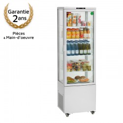Vitrine réfrigérée 235l, blanche s.roues