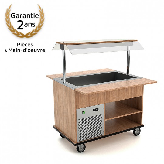 Buffet réfrigéré 3x GN 1/1, orme