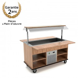 Buffet réfrigéré 4x GN 1/1, orme