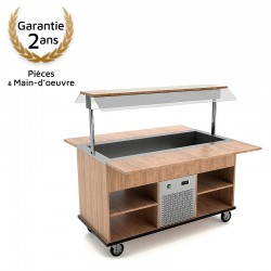 Buffet réfrigéré 5x GN 1/1, orme