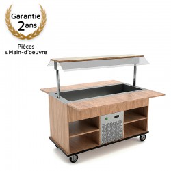 Buffet réfrigéré 6x GN 1/1, orme