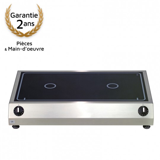 Réchaud à induction 2 zones 3.5kW large
