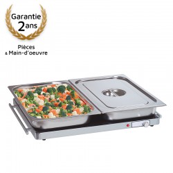 Plaque chauffante GN 2/1 en verre
