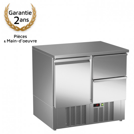 Mini table réfrigérée 1 porte, 2 tiroirs