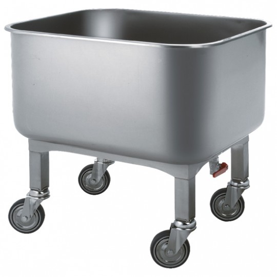 Chariot à lavages avec robinet de vidange, 280 litres