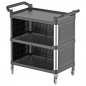 Chariot multiservice en plastique avec 3 niveaux, sur 3 côtés aussi, 520x960 mm
