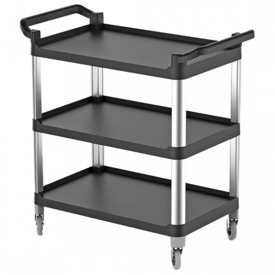 Chariot multiservice en plastique avec 3 niveaux, 520x960 mm